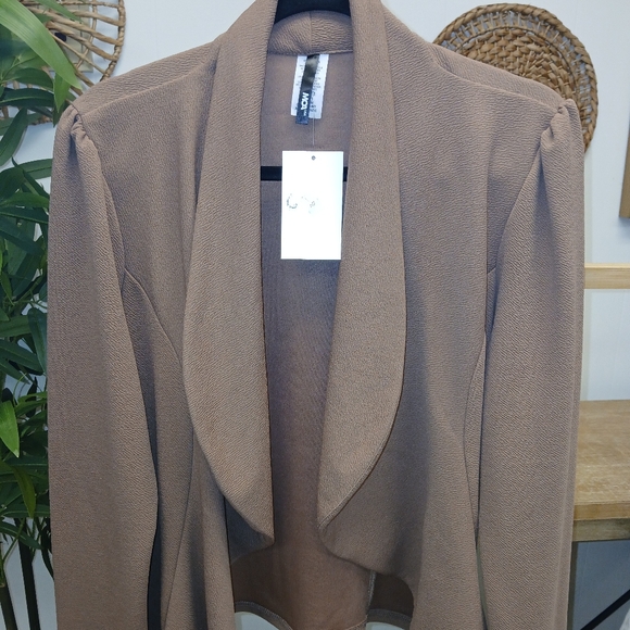 Plus Size Blazer in Taupe - Picture 1 of 2